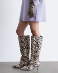 & Other Stories - Kitten Heel Leather Knee Boots