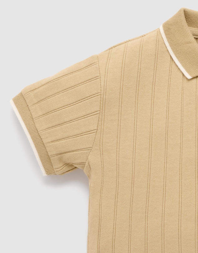 Purebaby - Rib Polo-Kids-Babies