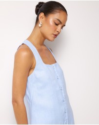 AERE - Bari Linen Button Down Mini Dress
