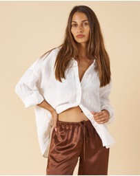 CAMIXA - Exalina Oversized Crinkle Linen Shirt