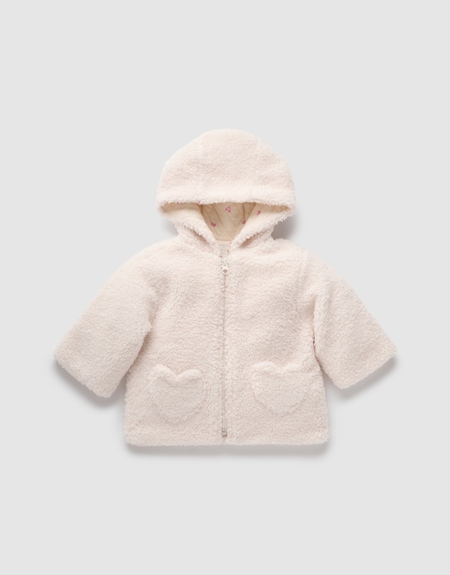 Purebaby - Shearling Hooded Jacket-Kids-Babies