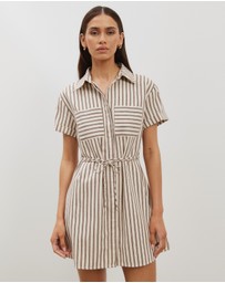 Atmos&Here - Amy Tie Back Mini Shirt Dress