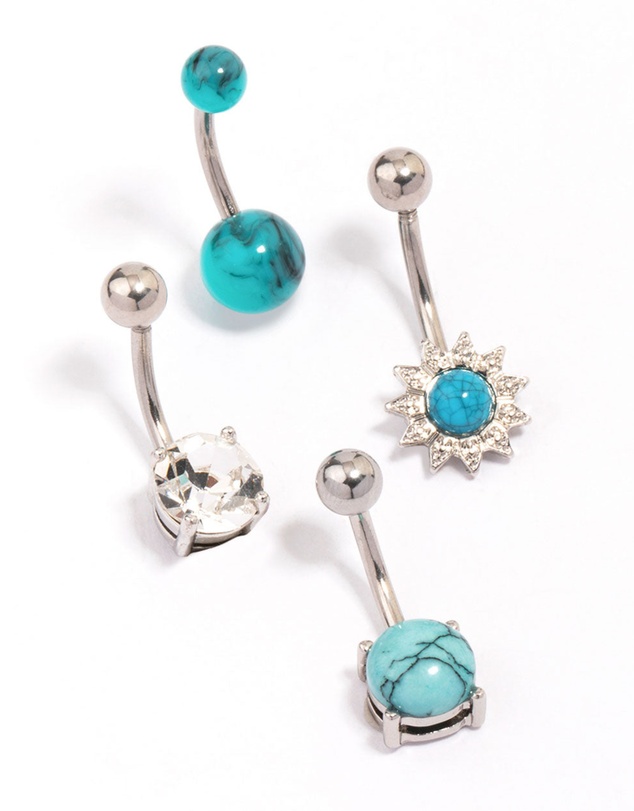 Lovisa - Surgical Steel Sunflower Belly Piercing 4-Pack