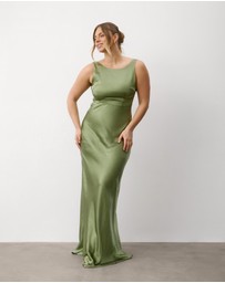 Six Stories - Cowl Back Satin Bridesmaid Dress