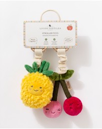 Living Textiles - 2 Pack Mini Market Brunch Stroller Toys - Pineapple & Cherries
