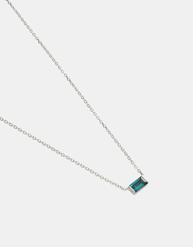 Kirstin Ash - Baguette Birthstone Necklace September London Blue Topaz