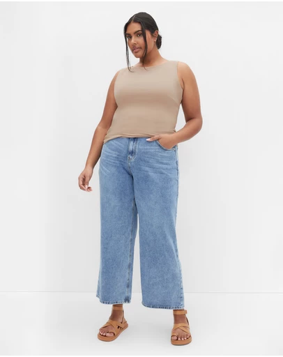 City Chic - Plus size Ally Tank Top - stone