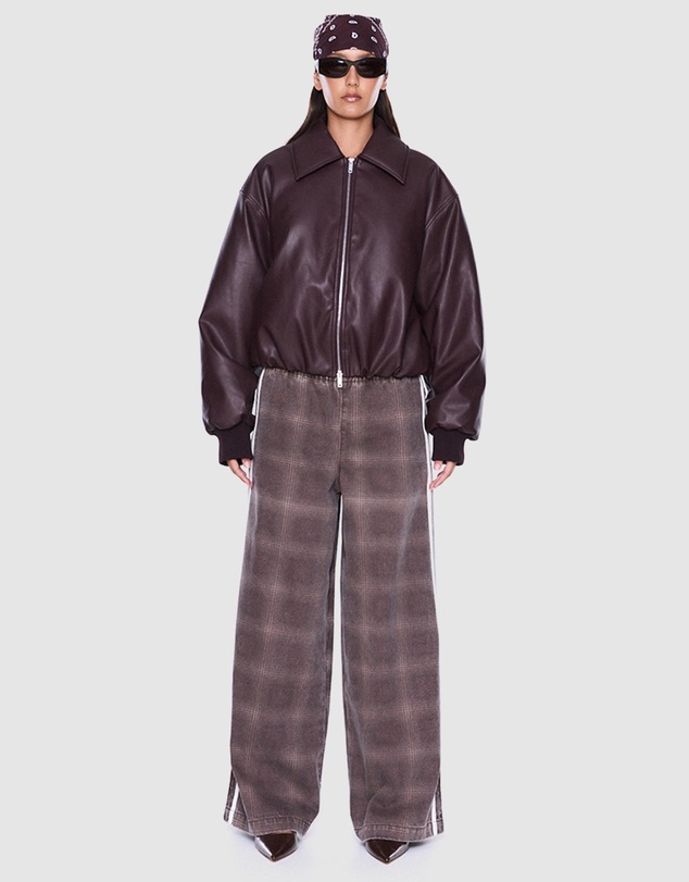 ENA PELLY - Monroe Faux Leather Bomber Jacket