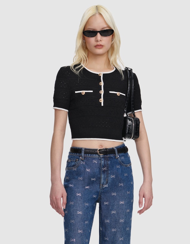 Self Portrait - Pointelle Knit Top