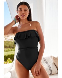 NEXT - Plaited Bandeau Tummy Control Swimsuit