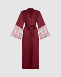 Hunkemoller - Long Satin Lace Kimono