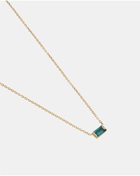 Kirstin Ash - Baguette Birthstone Necklace September London Blue Topaz