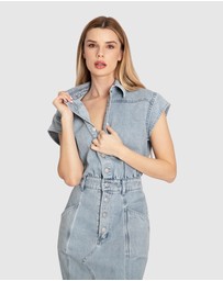 Belle & Bloom - Sundown Denim Midi Shirt Dress