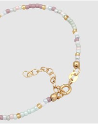 Elli Jewelry - Bracelet Heart Pendant Glass Beads Summer Colourful in 925 Sterling Silver Gold Plated