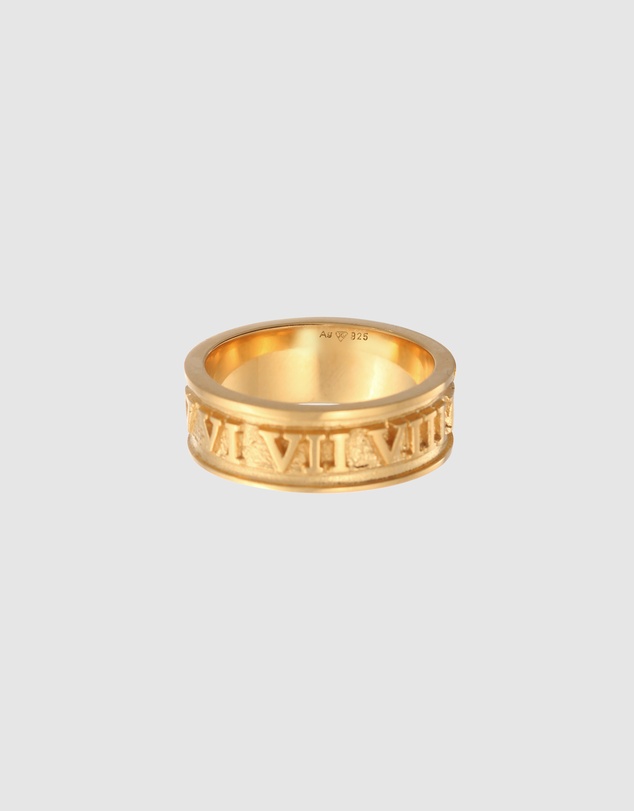 Kuzzoi - ICONIC EXCLUSIVE - Roman Numbers Band Ring in Gold-Plated 925 Sterling Silver