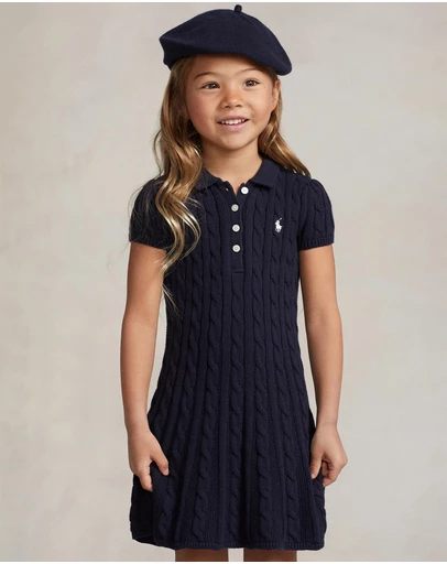 Polo Ralph Lauren - Cable-Knit Cotton Polo Sweater Dress - Kids - The Iconic Exclusive