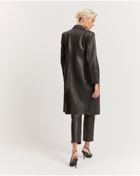 Country Road - Leather Double-breasted Coat