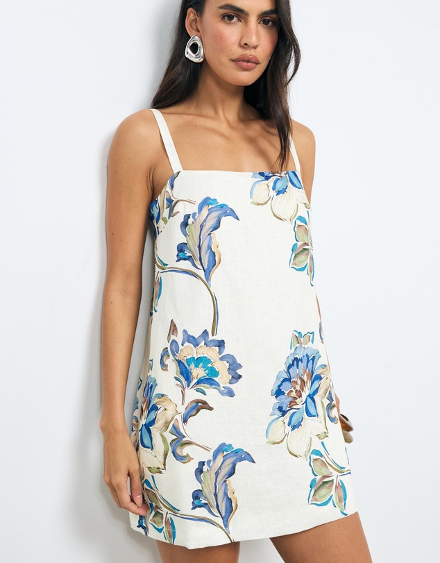 AERE - Mara Linen Shift Mini Dress