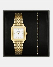 Cluse - Gracieuse Petite Gold Link & White Epoxy Bracelet Gift Set