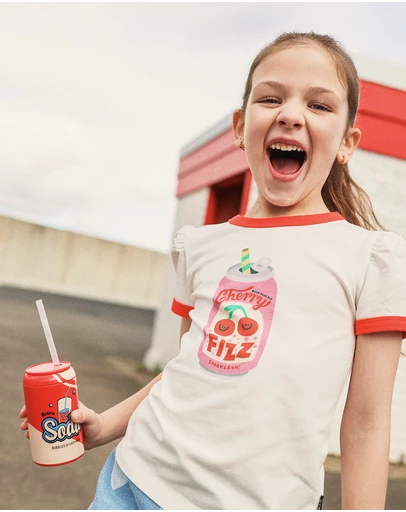 Rock Your Kid - Billie Ringer Tee in Strawberry Soda