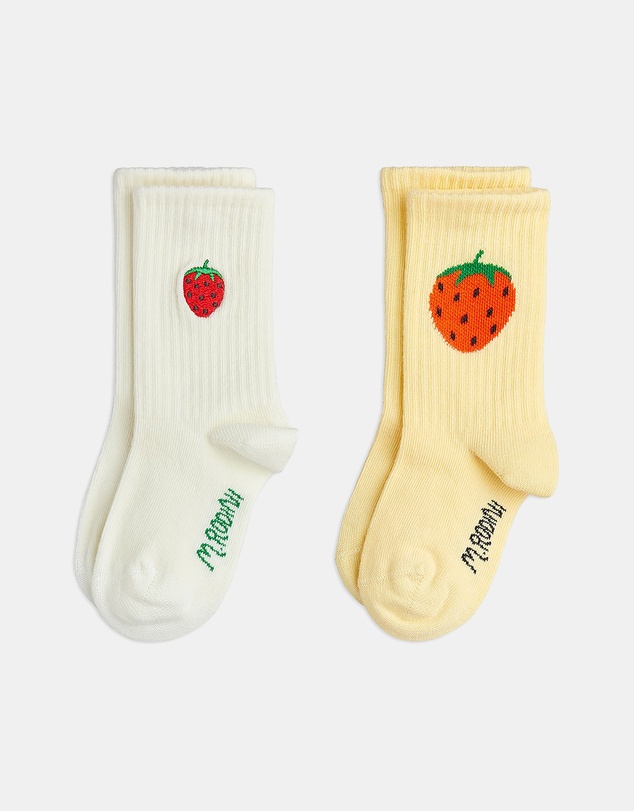 Mini Rodini - 2-Pack Strawberry Emb Socks - Babies-Teens