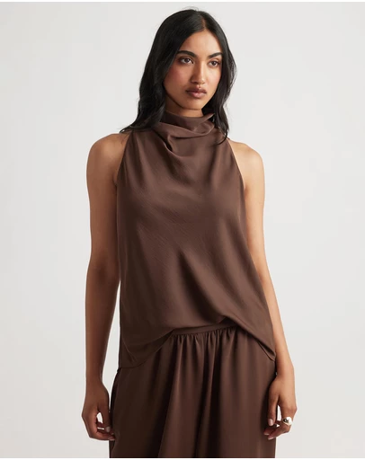 Decjuba - Holly Cowl Neck Halter Top