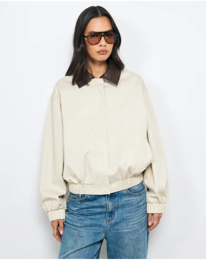AERE - Ella Contrast Bomber Jacket