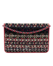 Pre-Loved by Azura Reborn - Pre-Loved CC Quilted Tweed Wallet On Chain
