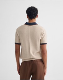 Oxford - Holden Zip Neck Knitted Polo