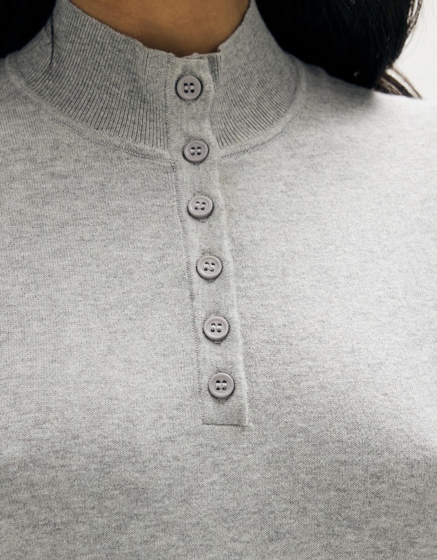 Minima Esenciales - Zoa Cotton Cashmere Funnel Neck Knit Top