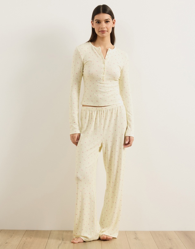 Atmos&Here - Shaina Pointelle Henley Long Sleep Set