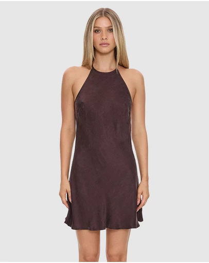Thrills - Celeste Bias Halter Mini Dress
