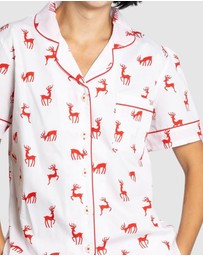 Sant And Abel - Women's Reindeer Red Short PJ Set