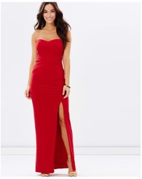 SKIVA - Strapless Evening Dress with Split