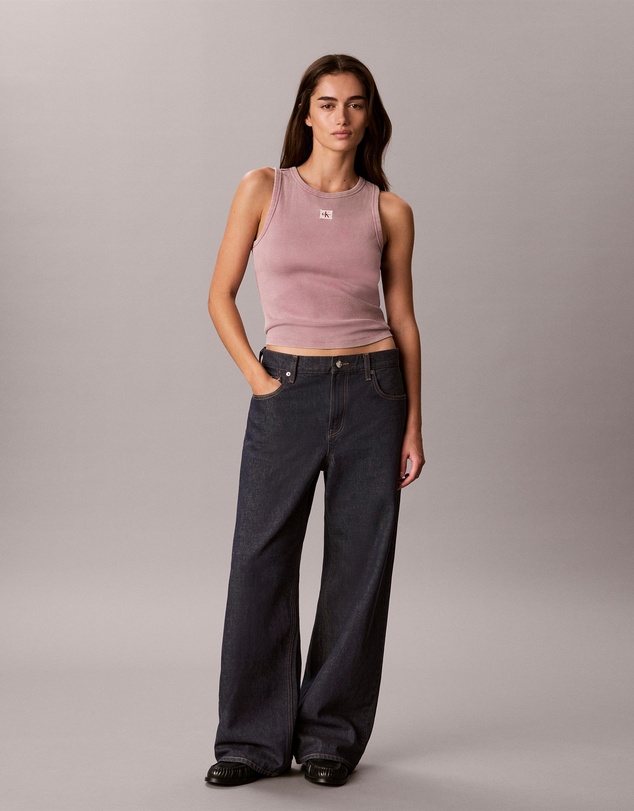 Calvin Klein Jeans - Woven Monologo Rib Tank Top