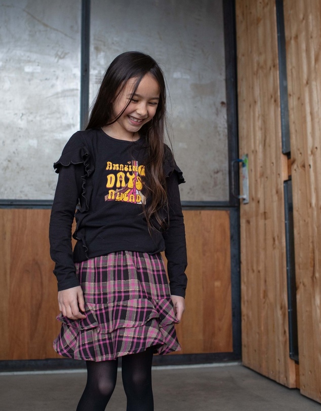 Quapi - Kendra Check Ruffle Skirt - Kids-Teens