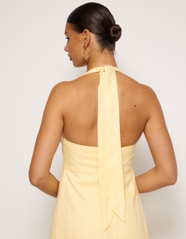 Revibe - Repaired AERE Lylah Linen Midi Dress - AU 8