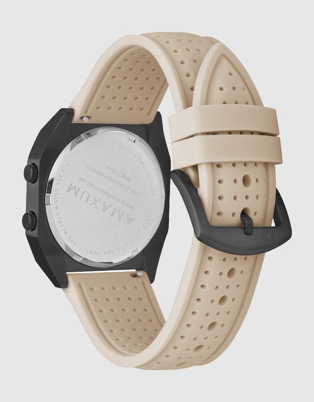 Maxum - Raglan Band Beige Silicone Strap Black Buckle