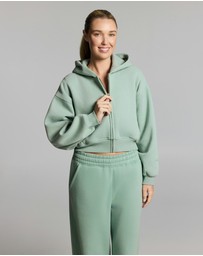 Rockwear - Luxe Fleece Cropped Zip Through Hoodie