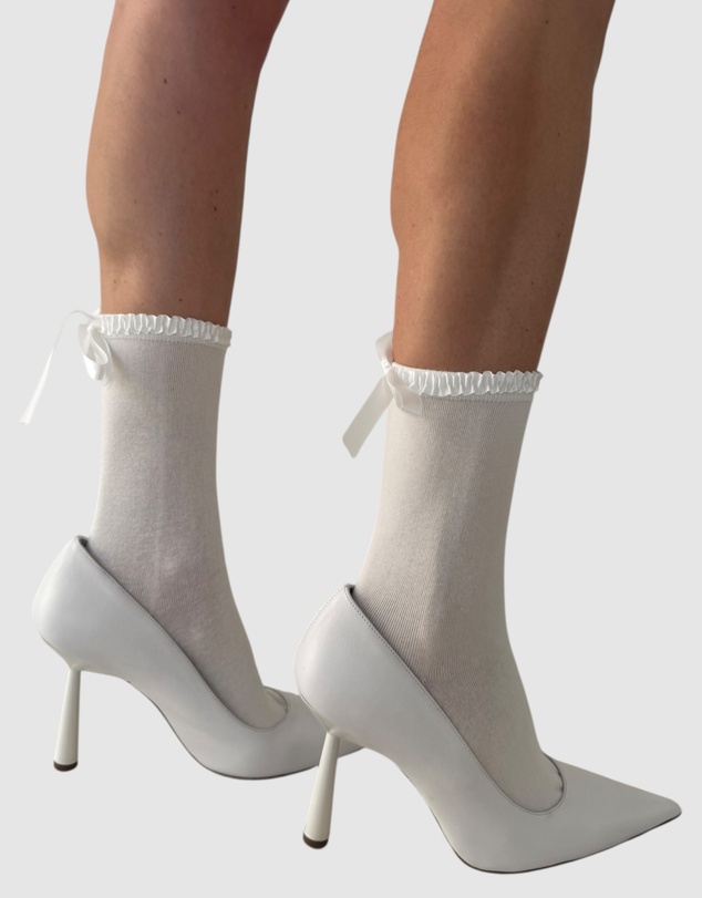 High Heel Jungle - Lara Satin Trim Cotton Socks - 2 Pairs