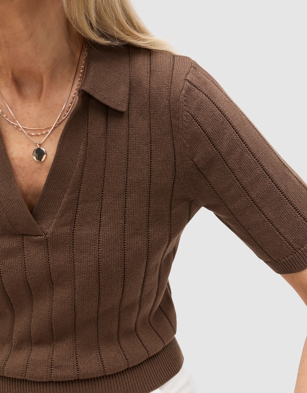 Seed Heritage - Cotton Wide Rib Polo Knit