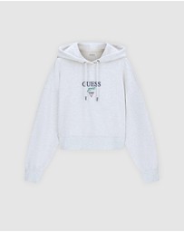 GUESS Jeans - GUESS JEANS Drop Shoulder Baker Cropped Hoodie