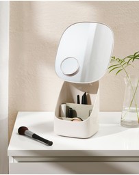 Joseph Joseph - Viva Pedestal Mirror with Cosmetic Organiser (Shell)