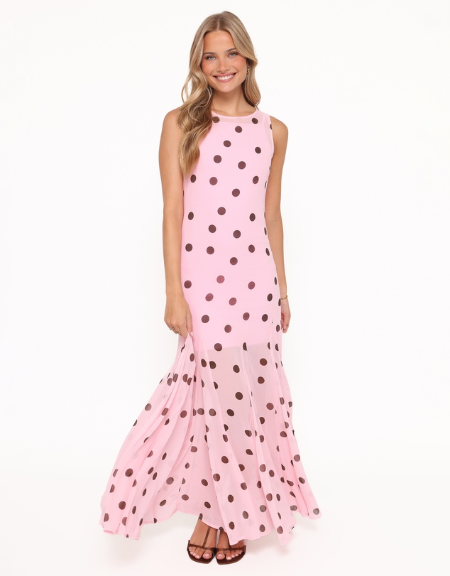 Petal & Pup - Keani Maxi Dress - Pink Polka Dot