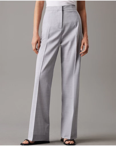 Calvin Klein - Wool Blend Straight Leg Pants