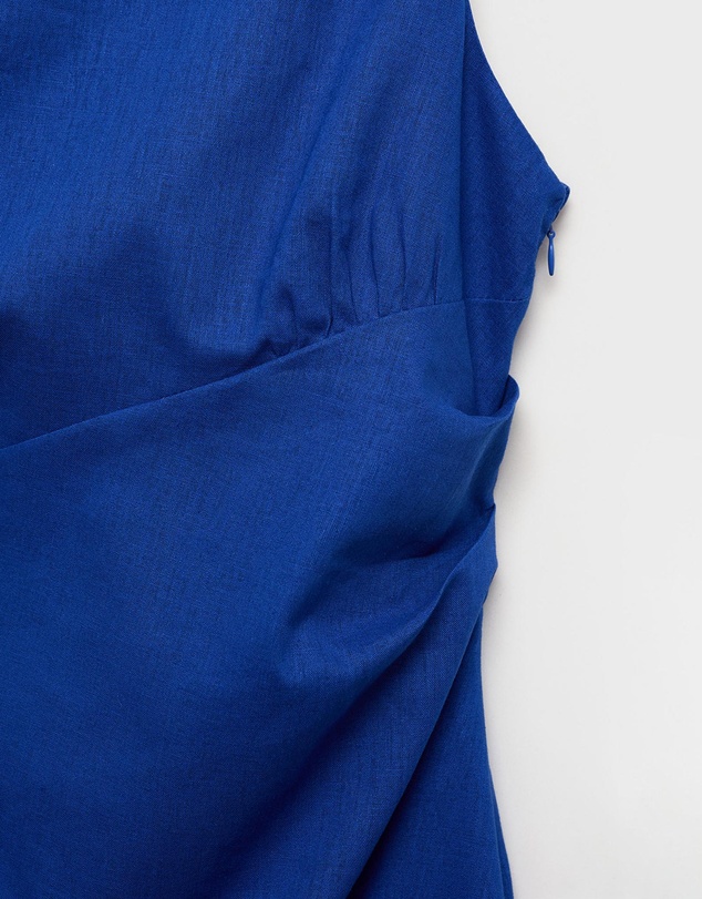M.N.G - Linen Cotton Blend Draped Dress