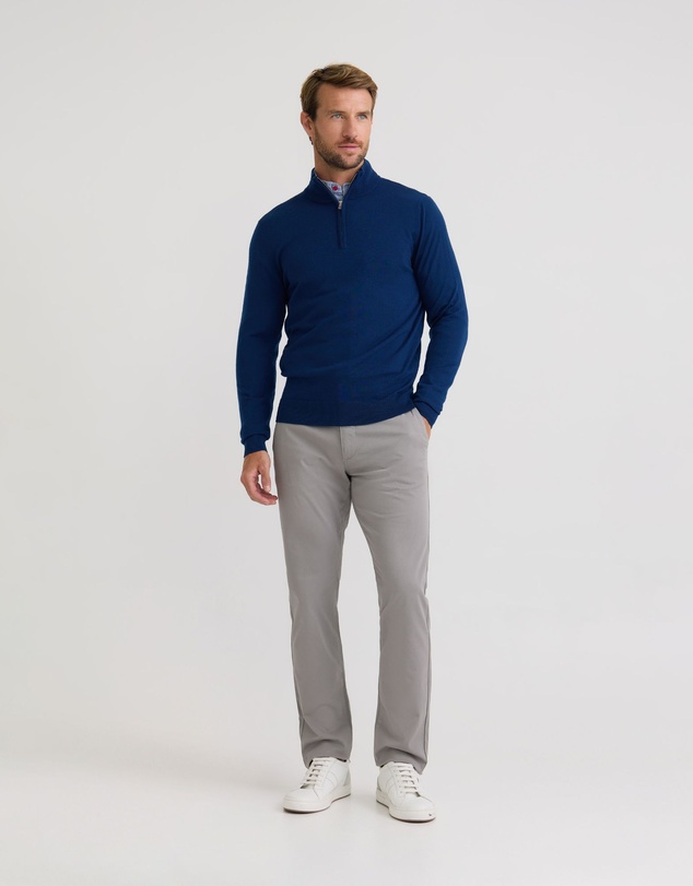 Oxford - Merino Zip Neck Pure Wool Pullover