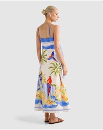 Forever New - Bianca Printed Linen Midi Dress