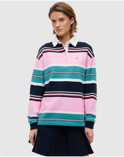 Tommy Jeans - Relaxed Multi Stripe Rugby