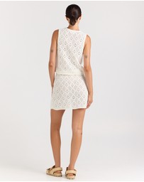 Poolside Paradiso - Messina Crochet Knit Mini Skirt - Vanilla